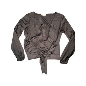full circle trends black tie blouse